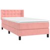 vidaXL Sommier &agrave; lattes de lit avec matelas Rose 100x200 cm Velours