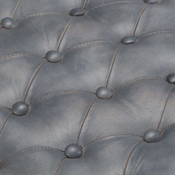 vidaXL Pouf Gris 62x62x47 cm Cuir v&eacute;ritable