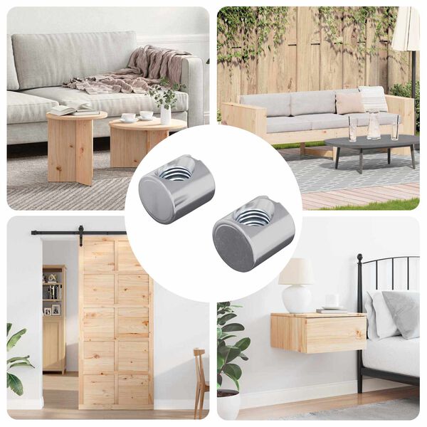 vidaXL &Eacute;crous &agrave; baril 2 pcs M6 x 12 mm (Diam&egrave;tre de filetage x H)