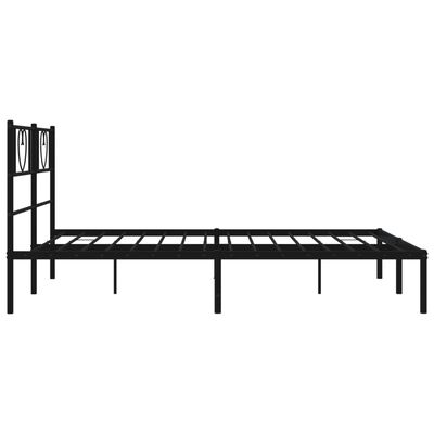 vidaXL Cadre de lit métal sans matelas avec tête de lit noir 140x200cm