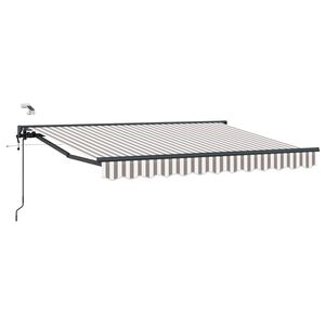 vidaXL Auvent r&eacute;tractable &eacute;lectrique Gris clair et blanc 5 &times; 3,5 m