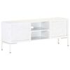 vidaXL Meuble TV Blanc 115x30x46 cm Bois massif de manguier
