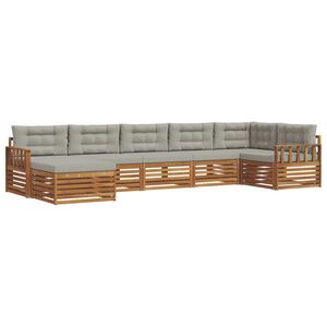 vidaXL Ensemble de canap&eacute;s d'ext&eacute;rieur 7 pc Gris Naturel et Clair