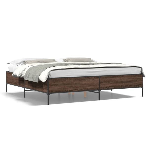 vidaXL Cadre de lit sans matelas chêne marron 200x200 cm