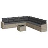 vidaXL Salon de jardin avec coussins 10 pcs gris clair r&eacute;sine tress&eacute;e