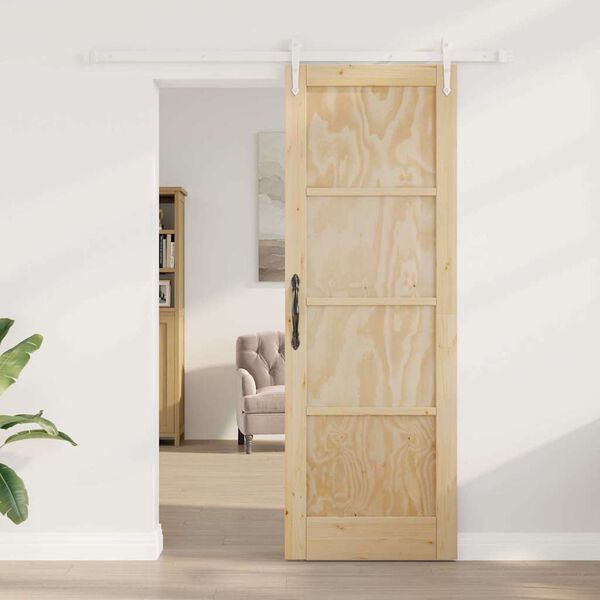 vidaXL Porte coulissante ORKDAL Marron 73,5 x 211 cm Pin massif