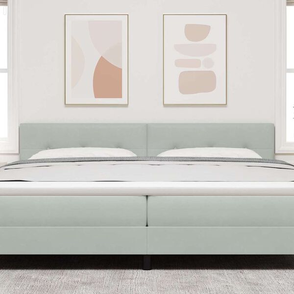 vidaXL T&ecirc;te de lit LED Gris clair 200 cm Polyester