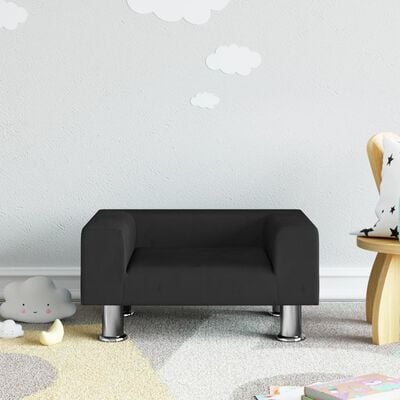 vidaXL Canapé pour enfants noir 50x40x26,5 cm velours