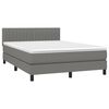 vidaXL Sommier &agrave; lattes de lit avec matelas Gris fonc&eacute; 140x190cm Tissu