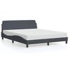 vidaXL Cadre de lit Dover gris fonc&eacute; 160x200 cm velours
