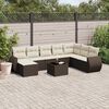vidaXL Salon de jardin avec coussins 9 pcs marron r&eacute;sine tress&eacute;e