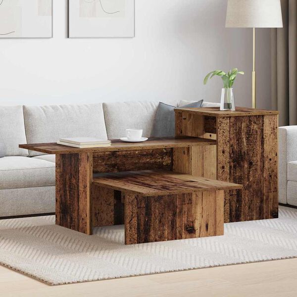vidaXL Table console Bois ancien 91,5 x 35 x 38,5 cm Bois d'ing&eacute;nierie