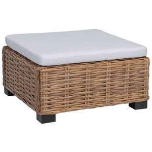 vidaXL Repose-pieds avec coussin GENDT Rotin naturel Naturel