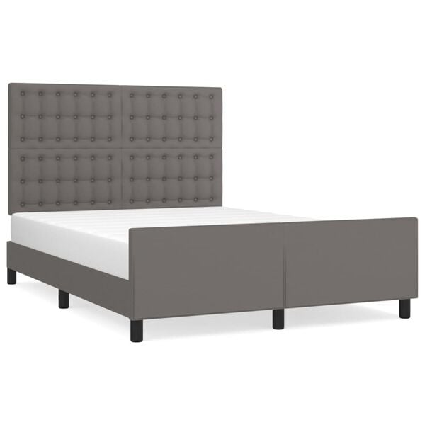 vidaXL Cadre de lit sans matelas gris 140x200 cm similicuir