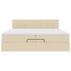 VidaXL Cadre de lit ottoman avec matelas cr&egrave;me 200x200cm tissu