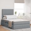vidaXL Lit avec rangement et LED Gris clair 120 x 200 cm Polyester