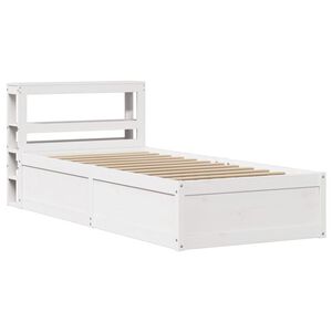 vidaXL Cadre de lit avec t&ecirc;te de lit blanc 75x190cm bois de pin massif