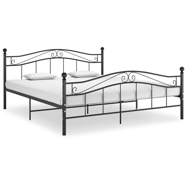 vidaXL Cadre de lit sans matelas noir m&eacute;tal 140x200 cm