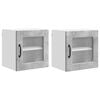 vidaXL Cabinet en verre mural PORTO 2 pc Gris b&eacute;ton Bois d'ing&eacute;nierie