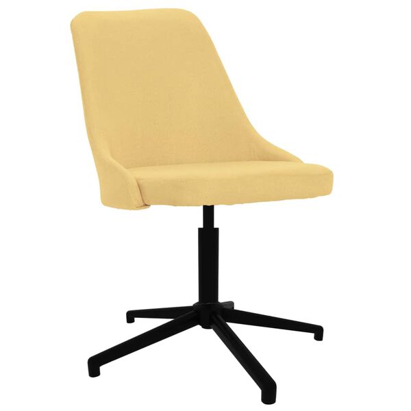 vidaXL Chaise pivotante de bureau Jaune Tissu