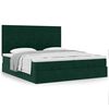 VidaXL Cadre de lit ottoman avec matelas vert fonc&eacute; 180x200cm velours
