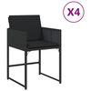 vidaXL Chaises de jardin lot de 4 avec coussins noir r&eacute;sine tress&eacute;e