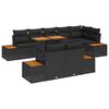 vidaXL Ensemble de canap&eacute; de jardin 9 pc Noir et Marron
