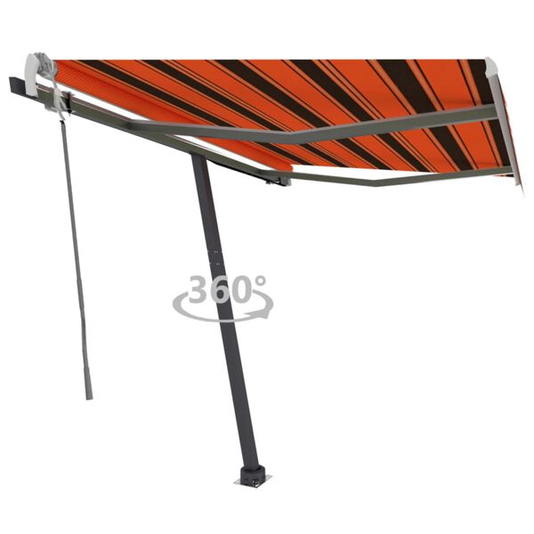 vidaXL Auvent manuel r&eacute;tractable sur pied 300x250 cm Orange et marron