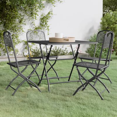 vidaXL Ensemble à manger de jardin 5 pcs Maille Métal Anthracite