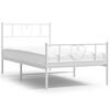 vidaXL Cadre de lit m&eacute;tal sans matelas et pied de lit blanc 100x190 cm