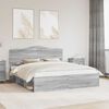 vidaXL Cadre de lit Gris Sonoma 200 x 200 cm Pin massif
