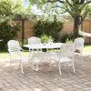vidaXL Ensemble de salle à manger pour jardin 5 pcs Blanc Aluminium