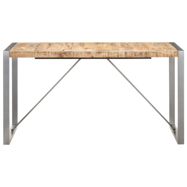 vidaXL Table &agrave; manger 140x70x75 cm bois de manguier massif brut