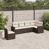 vidaXL Salon de jardin avec coussins 6 pcs marron r&eacute;sine tress&eacute;e