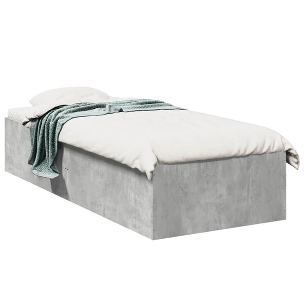 vidaXL Cadre de lit sans matelas gris b&eacute;ton 100x200 cm