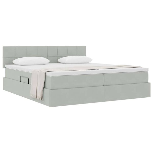 vidaXL Lit de Rangement avec matelas Gris clair 90 x 200 cm