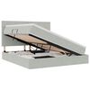 vidaXL Lit de rangement LED avec matelas Gris clair 180 x 200 cm