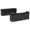 vidaXL Salon de jardin 9 pcs avec coussins noir r&eacute;sine tress&eacute;e