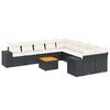 vidaXL Salon de jardin 11 pcs avec coussins noir r&eacute;sine tress&eacute;e