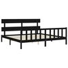 vidaXL Cadre de lit sans matelas noir 200x200 cm bois massif de pin