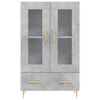 vidaXL Buffet haut gris béton 69,5x31x115 cm bois d'ingénierie
