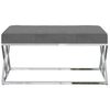 vidaXL Banc Gris fonc&eacute; Velours et acier inoxydable