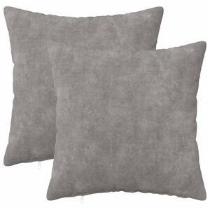 vidaXL Coussin HEERLEN 2 pc Gris clair Fleece en microfibre