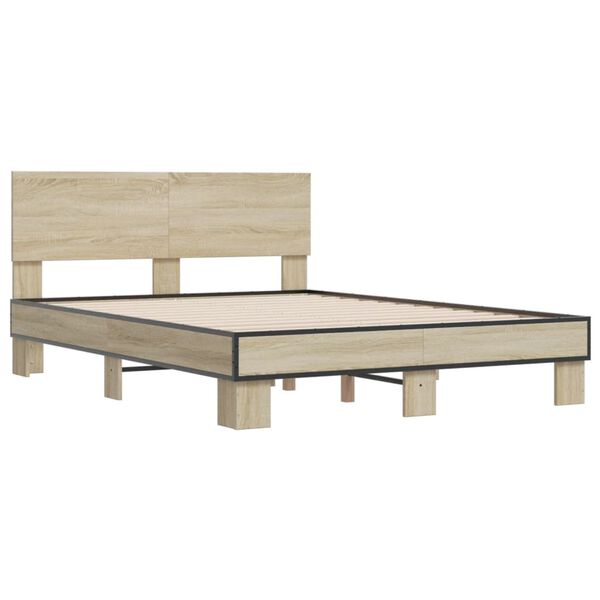 vidaXL Cadre de lit sans matelas ch&ecirc;ne sonoma 120x190 cm