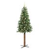 vidaXL Sapin de Noël mince Vert 180 cm PVC et bois de pin massif