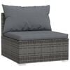 vidaXL Salon de jardin 9 pcs avec coussins Gris R&eacute;sine tress&eacute;e