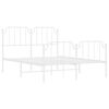vidaXL Cadre de lit métal sans matelas et pied de lit blanc 150x200 cm
