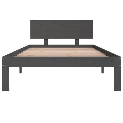 vidaXL Cadre de lit sans matelas bois massif de pin gris 100x200 cm