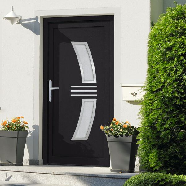 vidaXL Porte d'entr&eacute;e anthracite 108x208 cm PVC