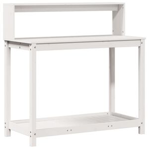 vidaXL Table de rempotage avec étagères blanc bois massif de pin